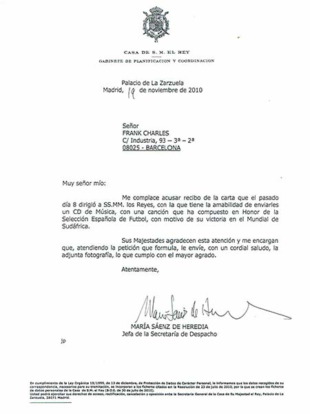 Agradecimiento de los Reyes de España 1.